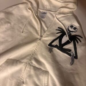 Disney The Nightmare Before Christmas Hoodie Womens Sweatshirt XL Patch Zip